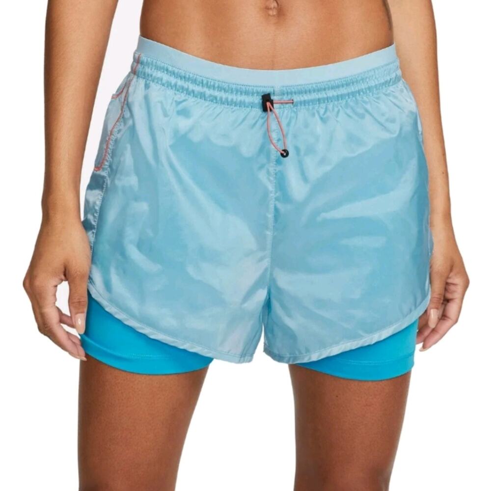 Nike Women's Light Blue Layered Athletic Shorts
